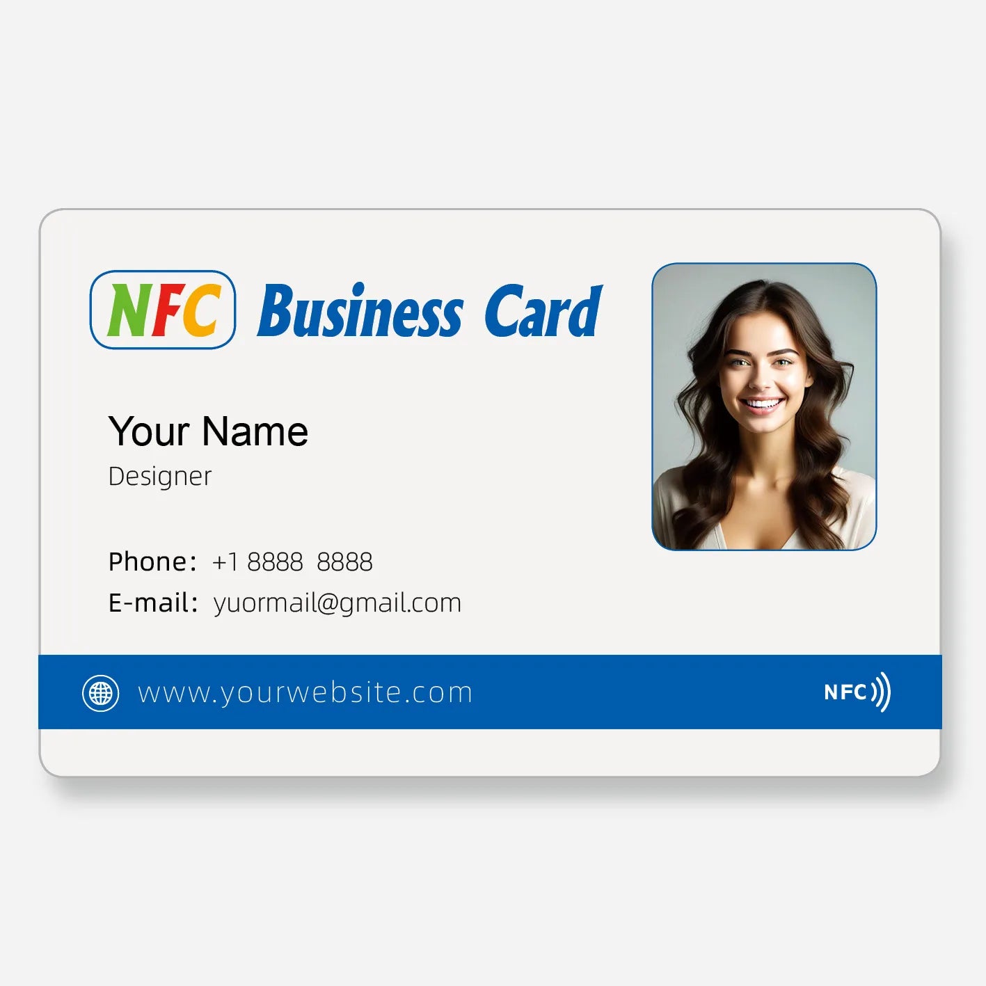 Cartes de visite NFC personnalisées Badge intelligent Étiquettes NFC Carte de visite électronique, matériau PVC imperméable et durable