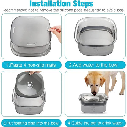 Gamelles flottantes pour chiens et chats, 2 L, anti-éclaboussures, grande capacité, pour petits, moyens et grands chiens.