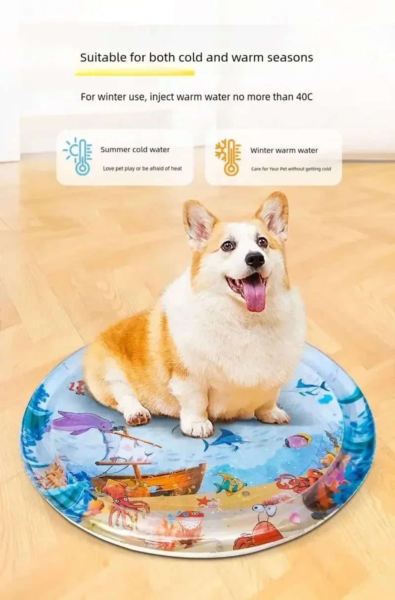 Tapis rafraîchissant d'été pour chat, coussin d'eau épais pour animaux de compagnie, niche pour chiots et chats, tapis de jeu sensoriel pour l'eau, fournitures pour animaux de compagnie