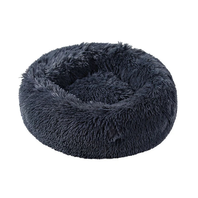 Kimpets Panier rond pour chat et chien, niche antidérapante pour l'hiver, chaud et moelleux, coussin pour chiot