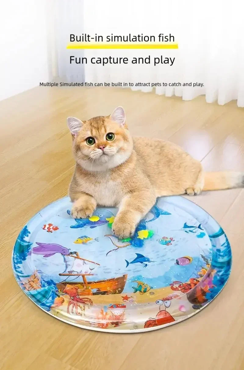 Tapis rafraîchissant d'été pour chat, coussin d'eau épais pour animaux de compagnie, niche pour chiots et chats, tapis de jeu sensoriel avec eau et glace