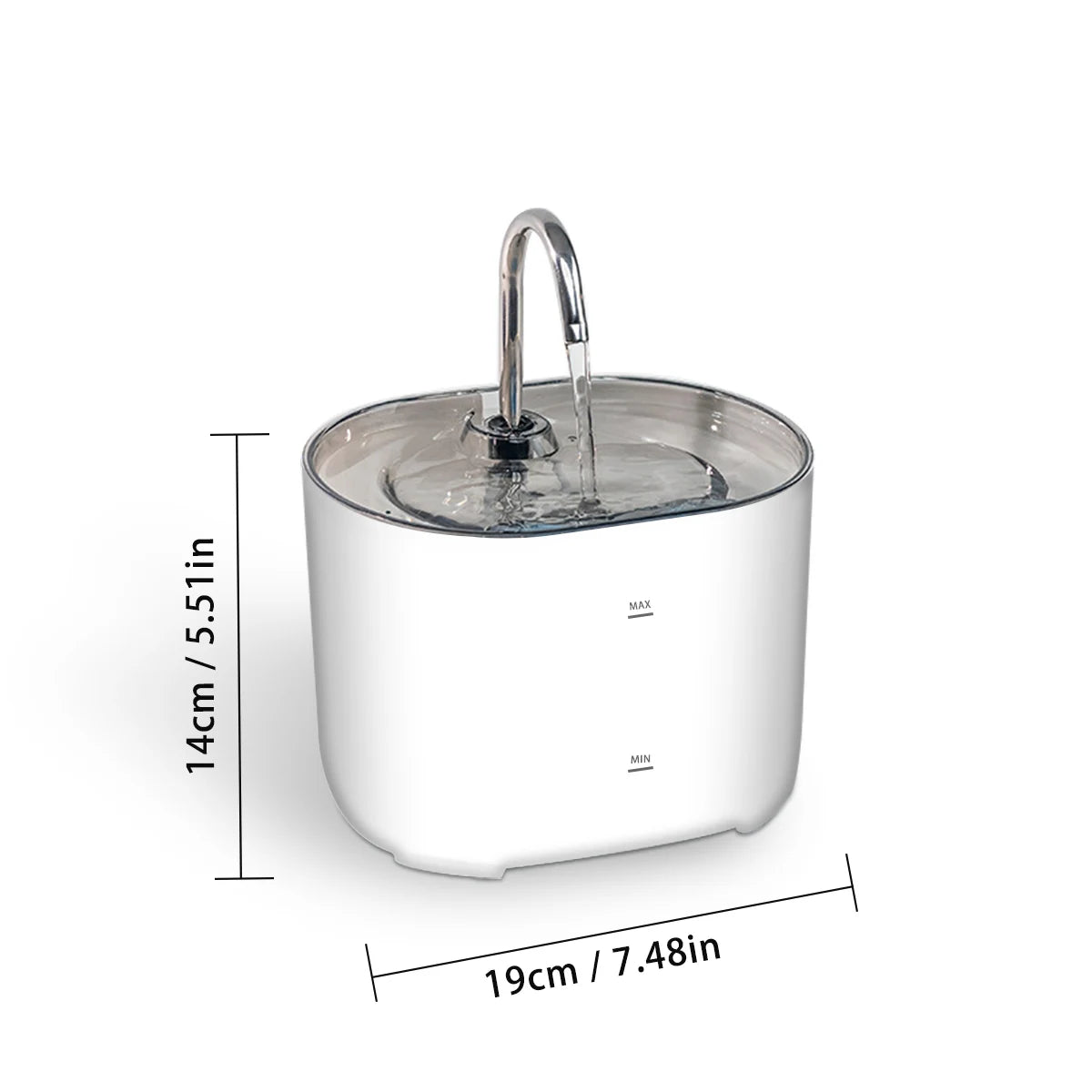 Fontaine à eau pour chat, fontaine à eau pour animaux de compagnie pour chats à l'intérieur, 1 filtre, pompe ultra-silencieuse, fontaine à eau pour chien et animal de compagnie de 2,2 L/73 oz