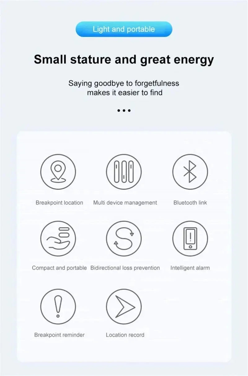 Mini système de suivi GPS 2025, application Find My Air Tag, localisateur Bluetooth intelligent, sac de recherche d'enfant, collier anti-perte pour animaux de compagnie avec traceur