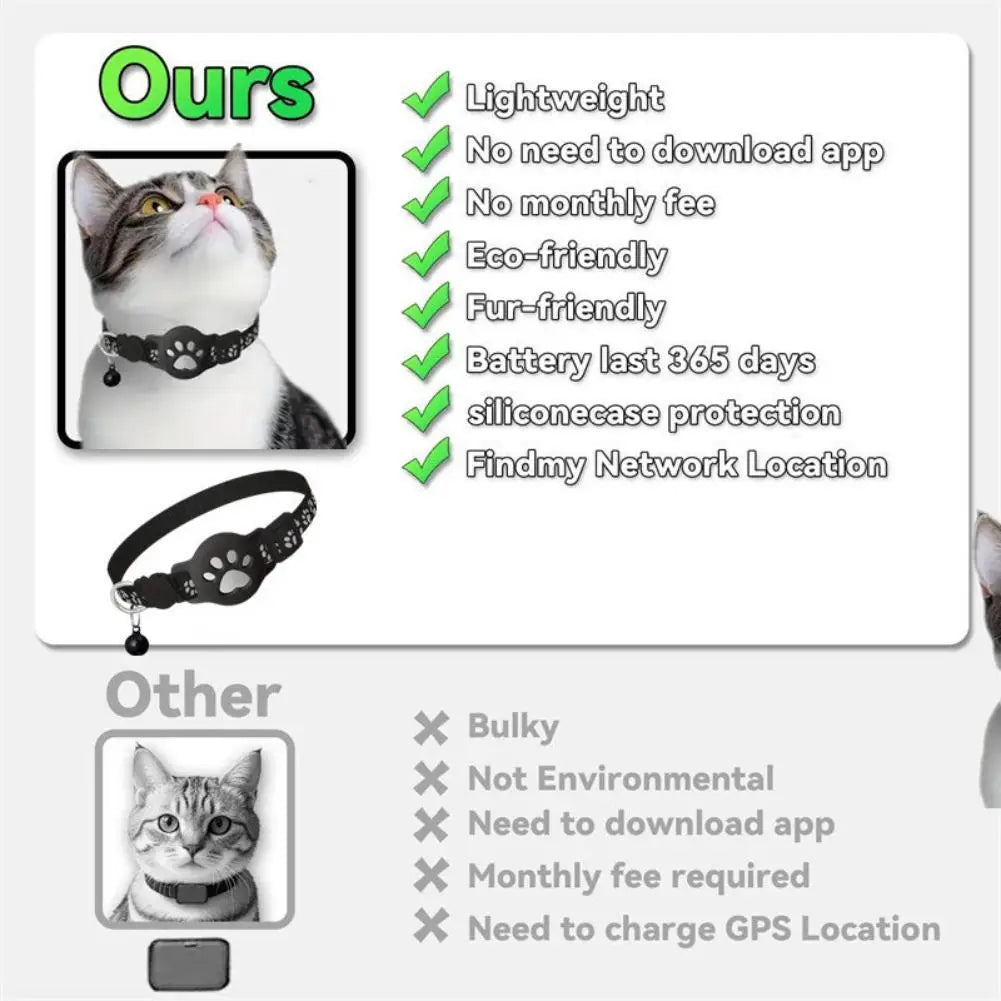 Collier de suivi GPS réfléchissant pour chat, dispositif de localisation pour animaux de compagnie, anti-perte, recherche de chaton, accessoires de suivi étanches