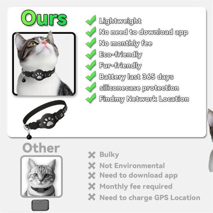 Collier de suivi GPS réfléchissant pour chat, dispositif de localisation pour animaux de compagnie, anti-perte, recherche de chaton, accessoires de suivi étanches