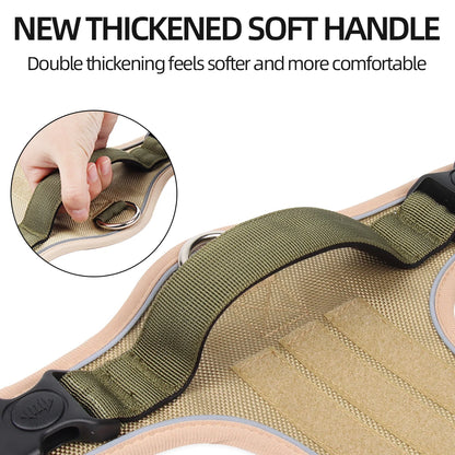 Harnais réfléchissant réglable pour chien de taille moyenne et grande, gilet d'entraînement en tissu Oxford militaire pour promener le chien, confortable et durable