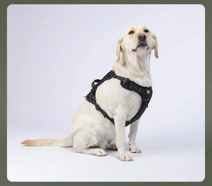 Harnais réfléchissant pour chien, entraînement tactique, anti-traction, gilet pour chien de taille moyenne et grande, laisse de sécurité réglable, harnais militaire pour animaux de compagnie