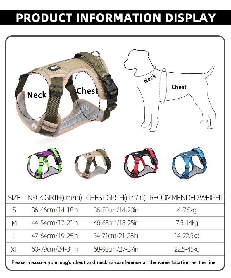 Ensemble harnais et laisse pour chien résistants, sangle réfléchissante, sangles de poitrine et de dos réglables, équipement de sécurité pour animaux | Harnais réglable pour chien