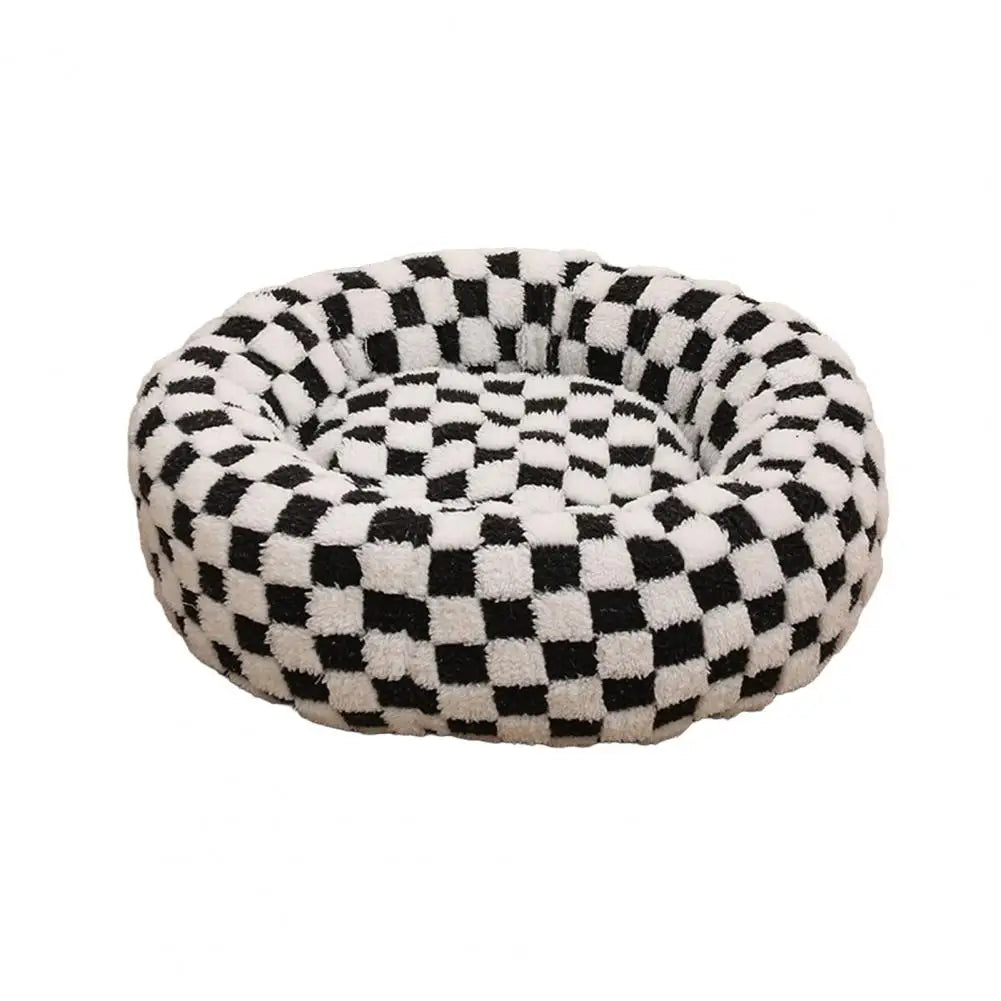 Panier rond pour chien avec bords surélevés, nid rond en peluche pour chat avec fond antidérapant, panier confortable pour petits chiens et chats.