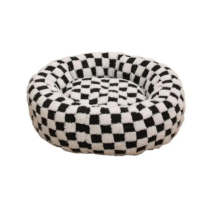 Panier rond pour chien avec bords surélevés, nid rond en peluche pour chat avec fond antidérapant, panier confortable pour petits chiens et chats.