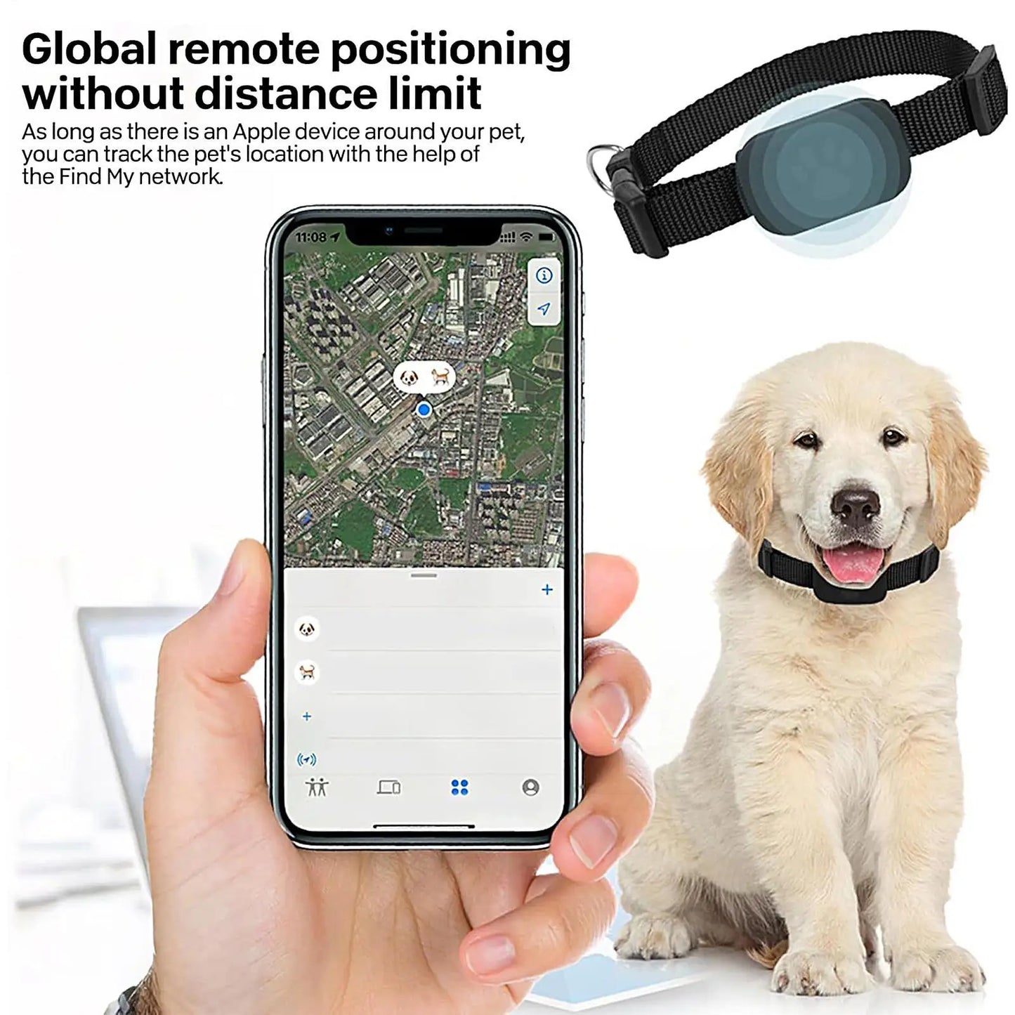 Collier GPS pour chats et chatons avec suivi, protection de sécurité, batterie longue durée, fournitures de localisation pour animaux de compagnie