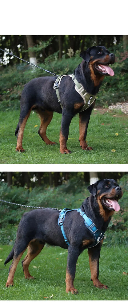 Harnais réfléchissant réglable pour chien de taille moyenne et grande, gilet d'entraînement en tissu Oxford militaire pour promener le chien, confortable et durable