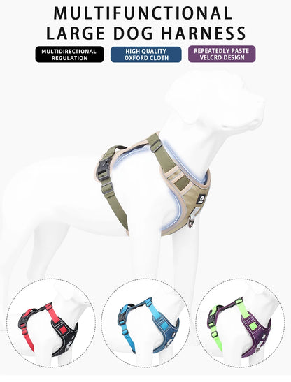 Ensemble harnais et laisse pour chien résistants, sangle réfléchissante, sangles de poitrine et de dos réglables, équipement de sécurité pour animaux | Harnais réglable pour chien
