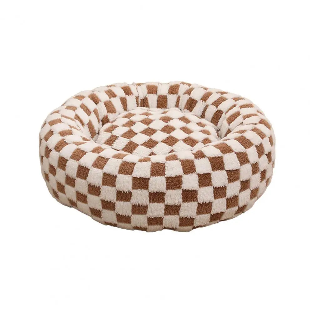 Panier rond pour chien avec bords surélevés, nid rond en peluche pour chat avec fond antidérapant, panier confortable pour petits chiens et chats.