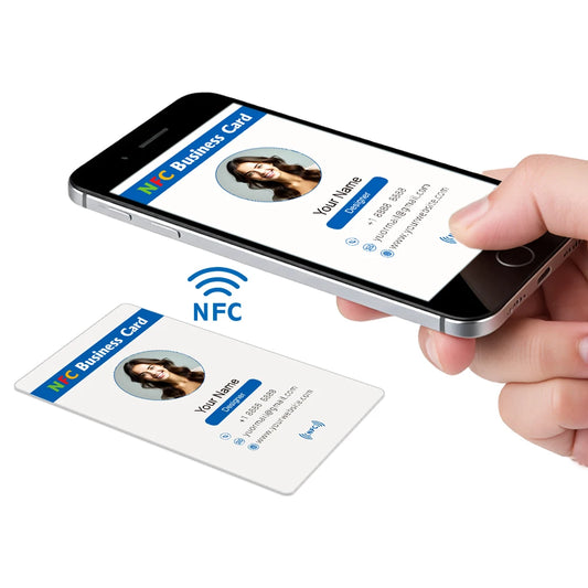 Cartes de visite NFC personnalisées Badge intelligent Étiquettes NFC Carte de visite électronique, matériau PVC imperméable et durable