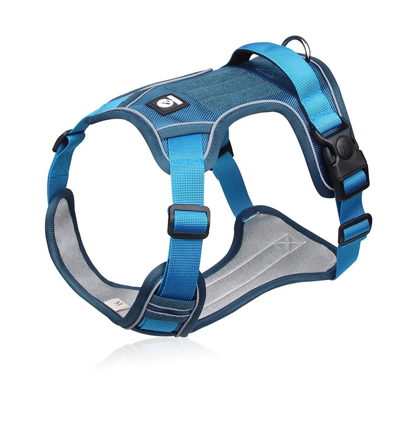 Harnais réfléchissant réglable pour chien de taille moyenne et grande, gilet d'entraînement en tissu Oxford militaire pour promener le chien, confortable et durable