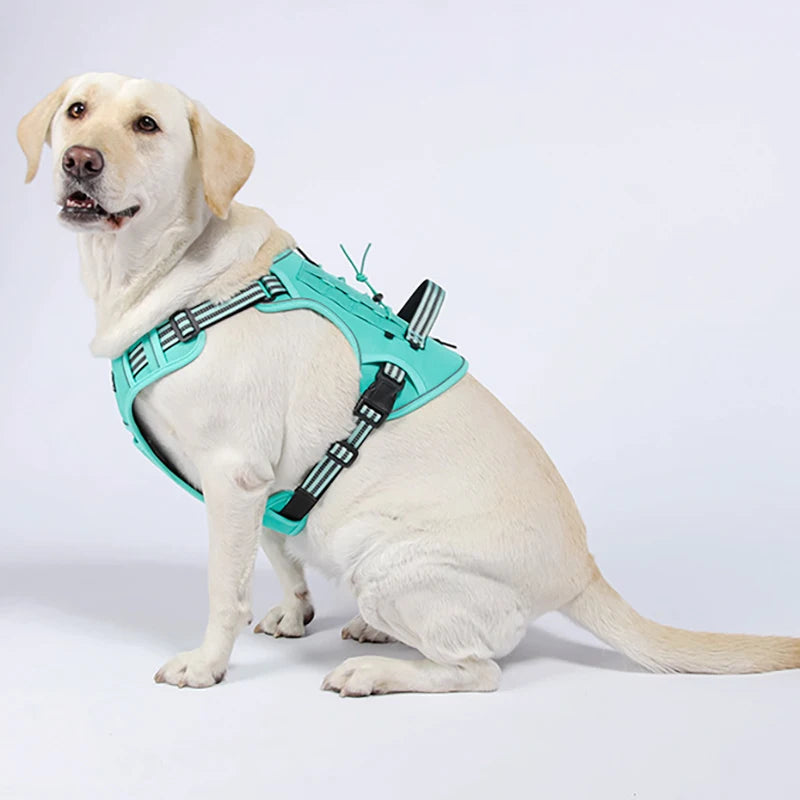 Harnais réfléchissant pour chien, entraînement tactique, anti-traction, gilet pour chien de taille moyenne et grande, laisse de sécurité réglable, harnais militaire pour animaux de compagnie