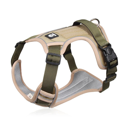 Harnais réfléchissant réglable pour chien de taille moyenne et grande, gilet d'entraînement en tissu Oxford militaire pour promener le chien, confortable et durable