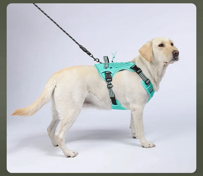 Harnais réfléchissant pour chien, entraînement tactique, anti-traction, gilet pour chien de taille moyenne et grande, laisse de sécurité réglable, harnais militaire pour animaux de compagnie