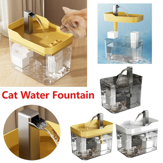 Fontaine à eau pour chat avec pompe silencieuse, distributeur de filtre à eau pour chien, fontaine USB anti-brûlure à sec pour animaux de compagnie, fontaine pour chat pour chats d'intérieur
