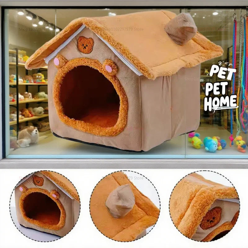 Nid pour chat quatre saisons 2025, lit chaud pour chien, coussin doux amovible, abri d'hiver confortable pour petits chiens et chats