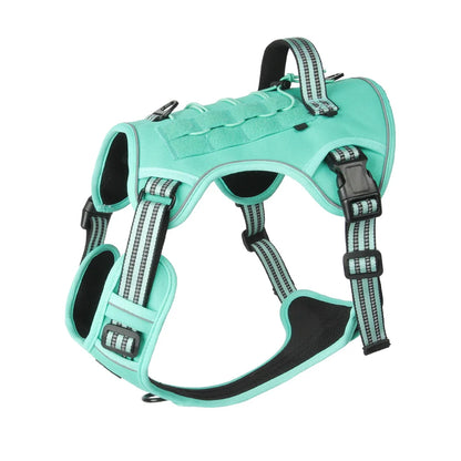 Harnais réfléchissant pour chien, entraînement tactique, anti-traction, gilet pour chien de taille moyenne et grande, laisse de sécurité réglable, harnais militaire pour animaux de compagnie