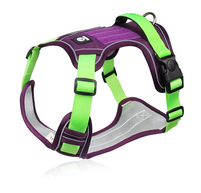 Harnais réfléchissant réglable pour chien de taille moyenne et grande, gilet d'entraînement en tissu Oxford militaire pour promener le chien, confortable et durable