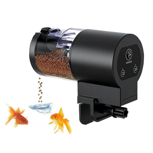 Distributeur automatique de nourriture pour poissons 2025 100 ml - Programmable et numérique avec minuterie, étanche IP66 pour bassins et aquariums à tortues