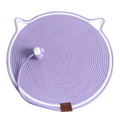 Nid pour chat tissé en pain cuit à la vapeur en forme d'oreille de chat, joli coussin pour chat en corde de coton, lit universel quatre saisons pour animaux de compagnie