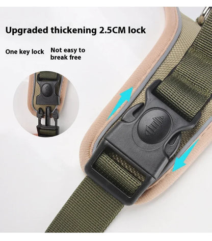 Harnais réfléchissant réglable pour chien de taille moyenne et grande, gilet d'entraînement en tissu Oxford militaire pour promener le chien, confortable et durable
