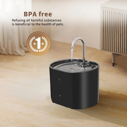 Fontaine à eau pour chat, fontaine à eau pour animaux de compagnie pour chats à l'intérieur, 1 filtre, pompe ultra-silencieuse, fontaine à eau pour chien et animal de compagnie de 2,2 L/73 oz