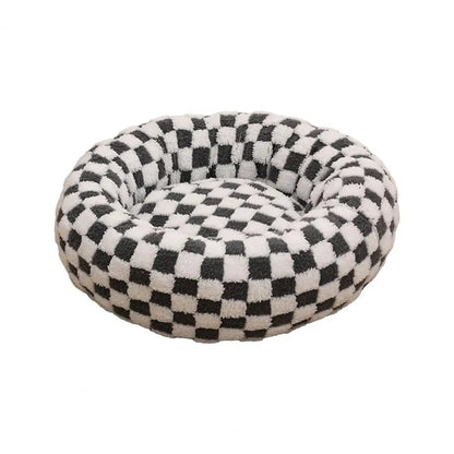 Panier rond pour chien avec bords surélevés, nid rond en peluche pour chat avec fond antidérapant, panier confortable pour petits chiens et chats.