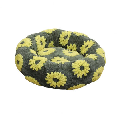 Panier rond pour chien avec bords surélevés, nid rond en peluche pour chat avec fond antidérapant, panier confortable pour petits chiens et chats.