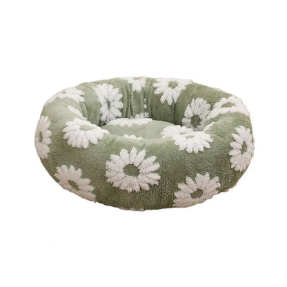 Panier rond pour chien avec bords surélevés, nid rond en peluche pour chat avec fond antidérapant, panier confortable pour petits chiens et chats.