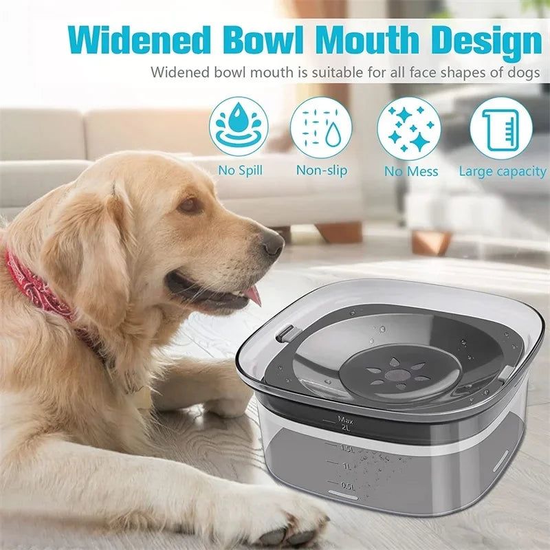Gamelles flottantes pour chiens et chats, 2 L, anti-éclaboussures, grande capacité, pour petits, moyens et grands chiens.