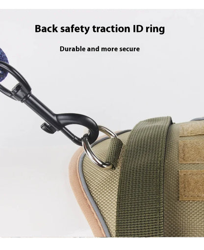 Harnais réfléchissant réglable pour chien de taille moyenne et grande, gilet d'entraînement en tissu Oxford militaire pour promener le chien, confortable et durable