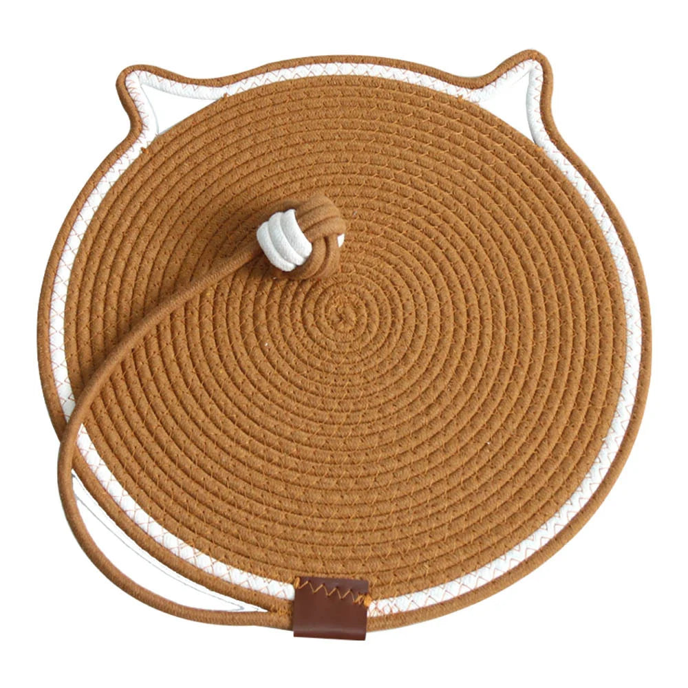 Nid pour chat tissé en pain cuit à la vapeur en forme d'oreille de chat, joli coussin pour chat en corde de coton, lit universel quatre saisons pour animaux de compagnie