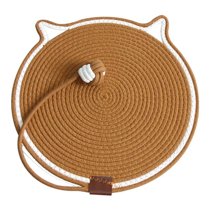 Nid pour chat tissé en pain cuit à la vapeur en forme d'oreille de chat, joli coussin pour chat en corde de coton, lit universel quatre saisons pour animaux de compagnie