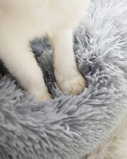 Kimpets Panier rond pour chat et chien, niche antidérapante pour l'hiver, chaud et moelleux, coussin pour chiot