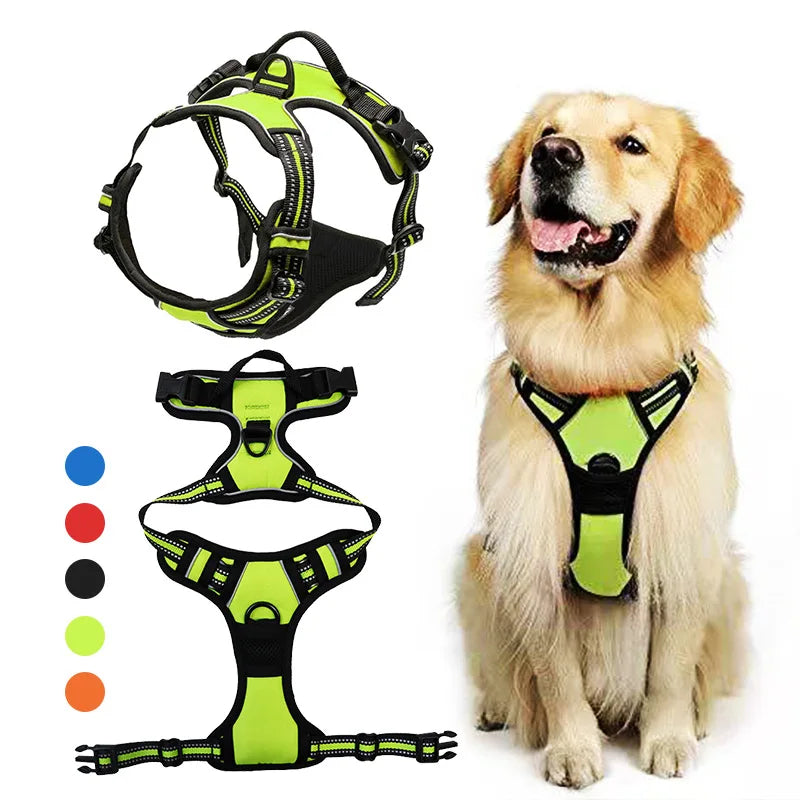 Nouveau harnais réfléchissant pour chiens de grande et moyenne taille. Harnais de poitrine pour chiens. Laisse sans dos et accessoire pour animaux.