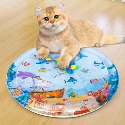 Tapis rafraîchissant d'été pour chat, coussin d'eau épais pour animaux de compagnie, niche pour chiots et chats, tapis de jeu sensoriel pour l'eau, fournitures pour animaux de compagnie