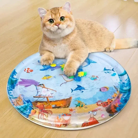 Tapis rafraîchissant d'été pour chat, coussin d'eau épais pour animaux de compagnie, niche pour chiots et chats, tapis de jeu sensoriel pour l'eau, fournitures pour animaux de compagnie