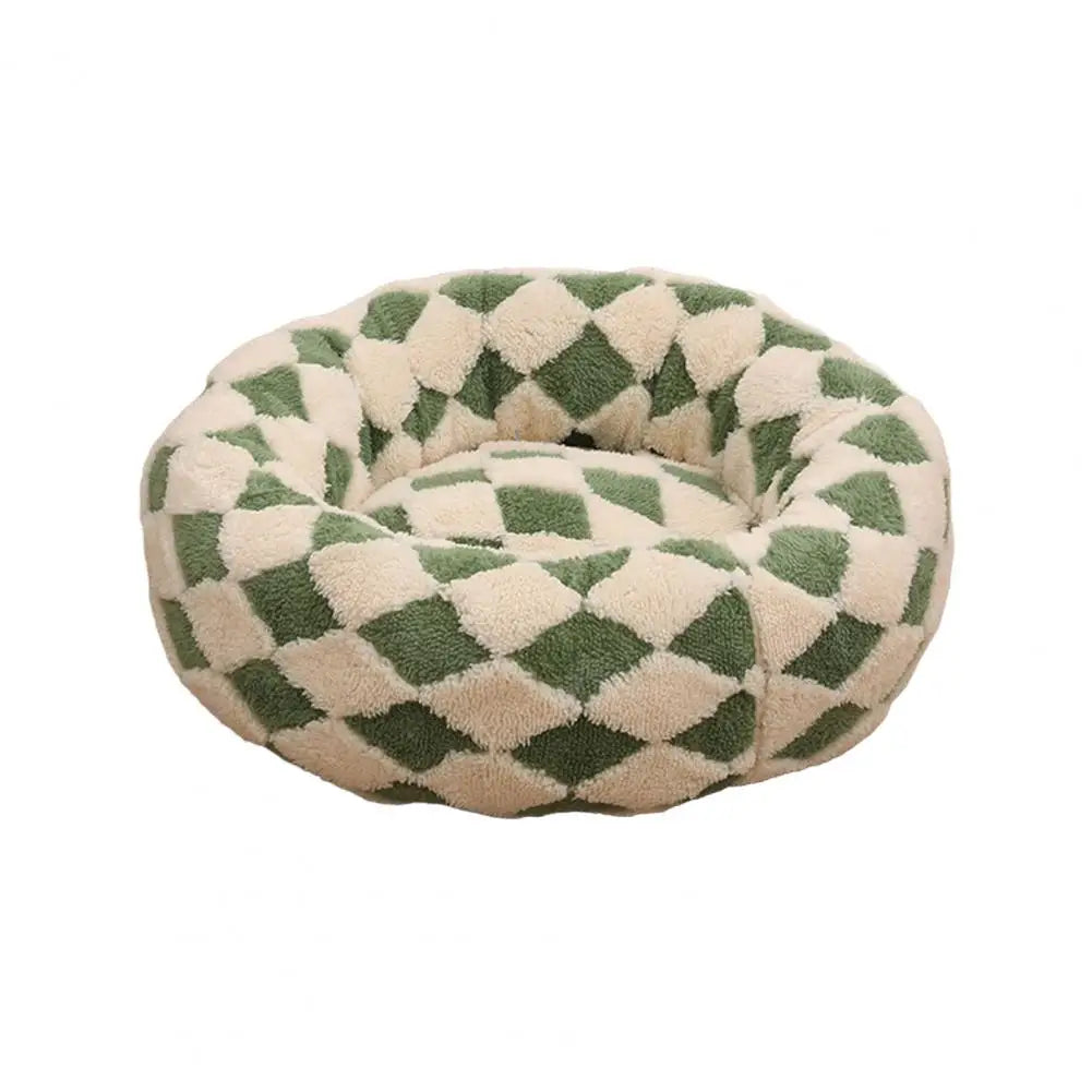 Panier rond pour chien avec bords surélevés, nid rond en peluche pour chat avec fond antidérapant, panier confortable pour petits chiens et chats.