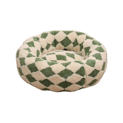 Panier rond pour chien avec bords surélevés, nid rond en peluche pour chat avec fond antidérapant, panier confortable pour petits chiens et chats.