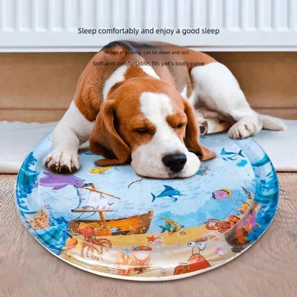 Tapis rafraîchissant d'été pour chat, coussin d'eau épais pour animaux de compagnie, niche pour chiots et chats, tapis de jeu sensoriel avec eau et glace