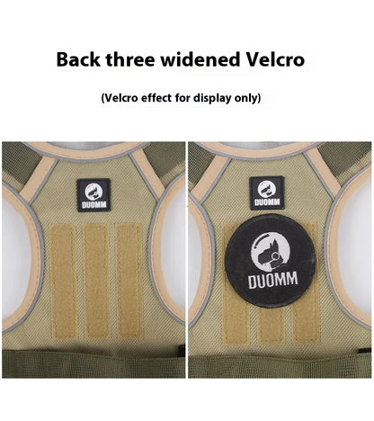 Harnais réfléchissant réglable pour chien de taille moyenne et grande, gilet d'entraînement en tissu Oxford militaire pour promener le chien, confortable et durable