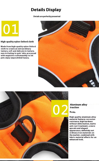 Nouveau harnais réfléchissant pour chiens de grande et moyenne taille. Harnais de poitrine pour chiens. Laisse sans dos et accessoire pour animaux.