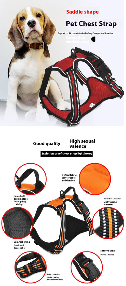 Nouveau harnais réfléchissant pour chiens de grande et moyenne taille. Harnais de poitrine pour chiens. Laisse sans dos et accessoire pour animaux.